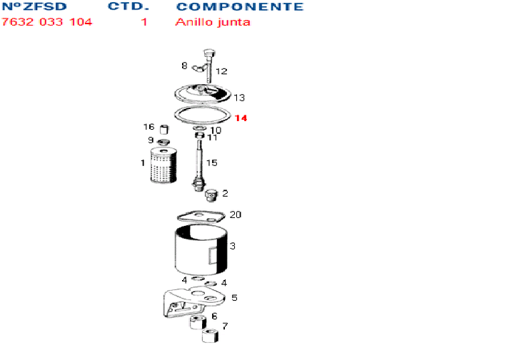 Junta tapa deposito liquido dir. hid. -gm-ford- - Imagen principal