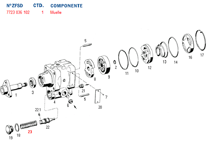 Resorte bomba hidraulica valvula - Imagen principal