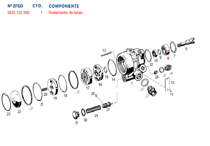 Ruleman bomba hidraulica de bolas bomba dir. hid. eje 7673 - Imagen principal