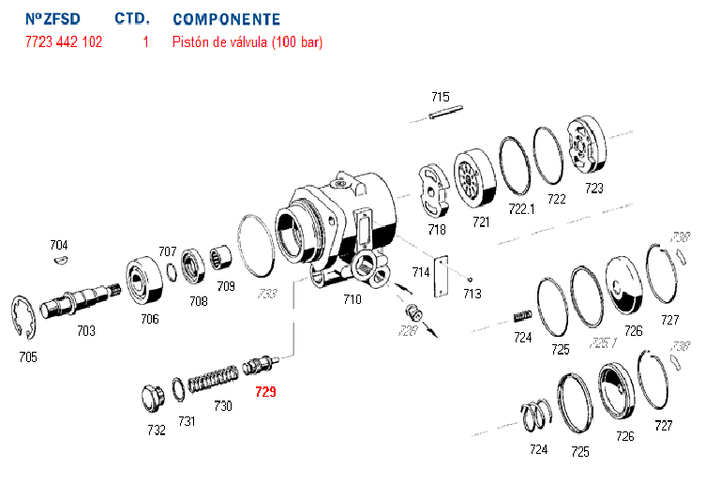 Valvula bomba hidraulica 7673.77677 volvo. scania - Imagen principal