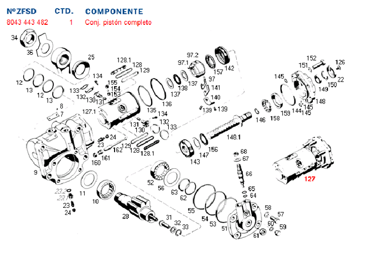 Piston caja direccion 8043.8044 scania. volvo - Imagen principal