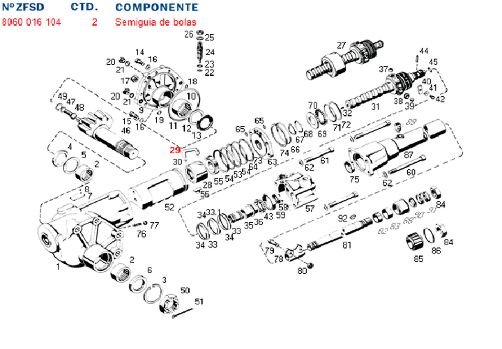 Tubo bipartido caja dir. hid. 8062/8063 m.benz - Imagen principal