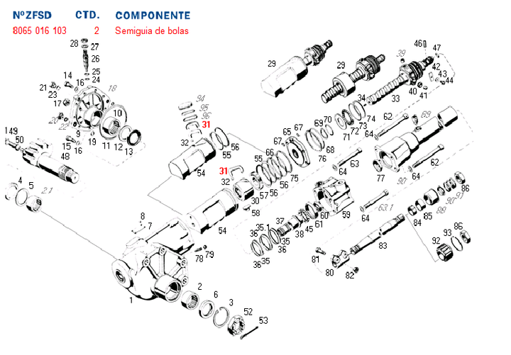 Tubo bipartido caja dir. hid. 8065 m.benz - Imagen principal
