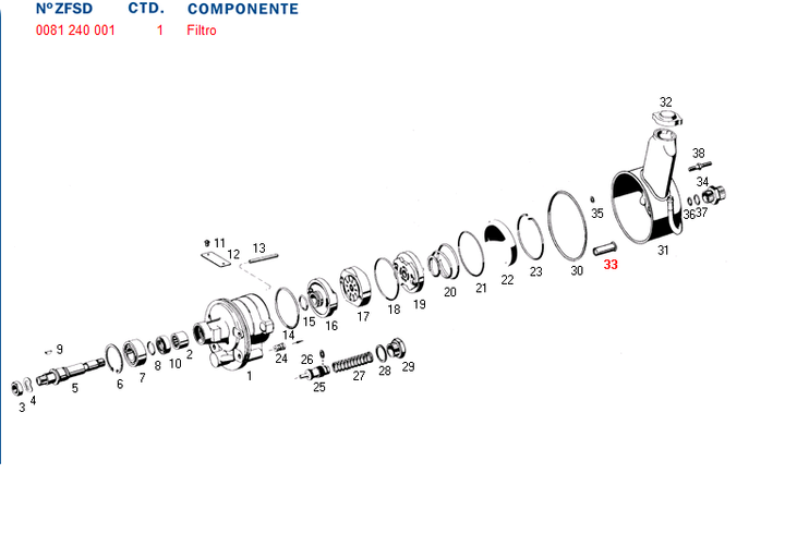 Filtro elemento deposito bomba hid. 7673 gm - Imagen principal