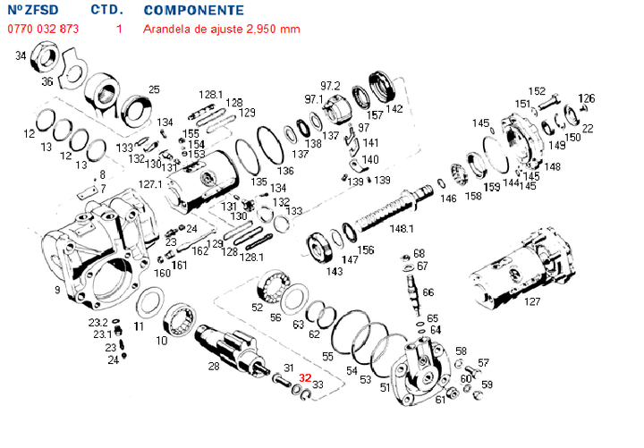 Arandela cd arandela de ajuste 3.025mm tor  caja dir. hid. volvo - Imagen principal