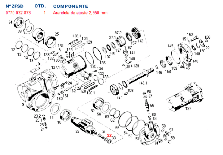 Arandela cd ajuste tornillo sector caja dir. hid. volvo - Imagen principal