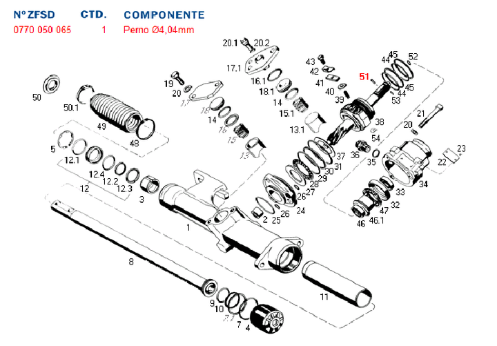 Pino bomba hidraulica sin fin 4.05 cd.7832-7881-8053 ford vw gm - Imagen principal