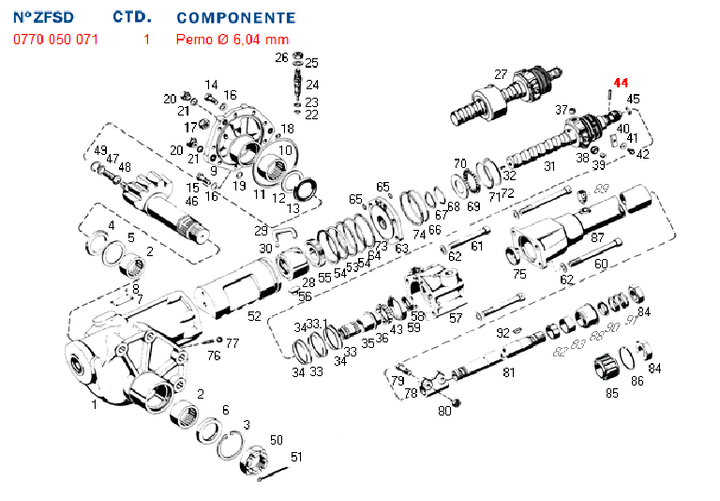 Pino caja direccion sin fin 6.05 8062/63/65 scania m.benz volvo - Imagen principal