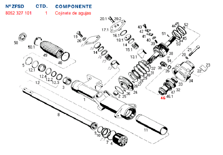 Ruleman caja direccion de agujas de sin fin (excluisvo zf) - Imagen principal