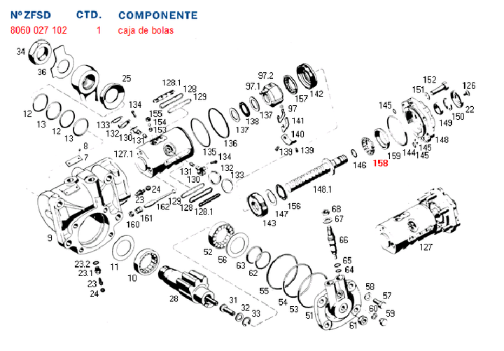 Ruleman caja direccion de bolillas sin fin - volvo - Imagen principal