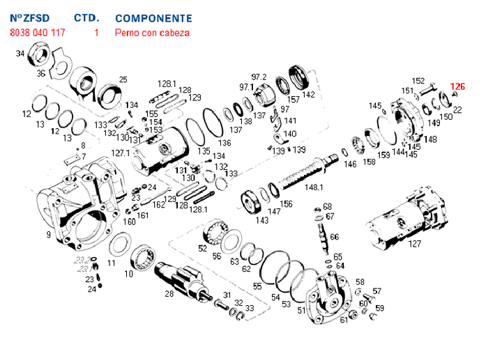 Pino caja direccion con cabeza 8043 volvo - Imagen principal