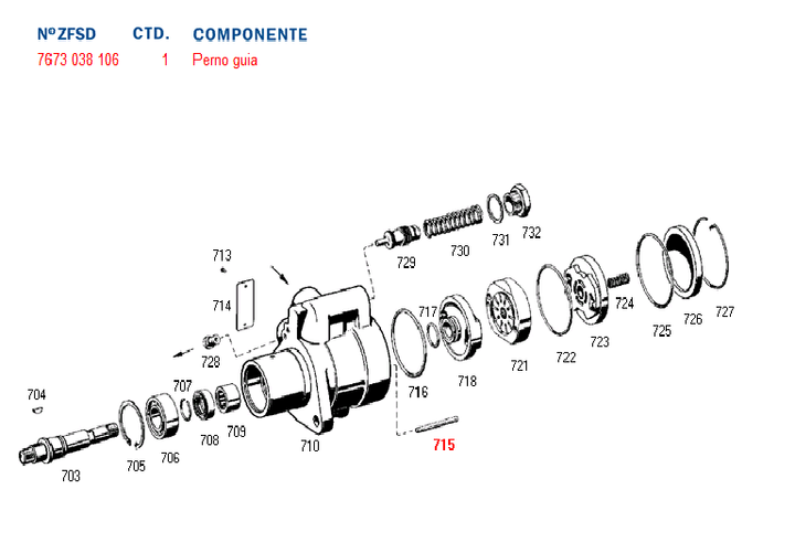 Pino bomba hidraulica guia de exentrica - Imagen principal