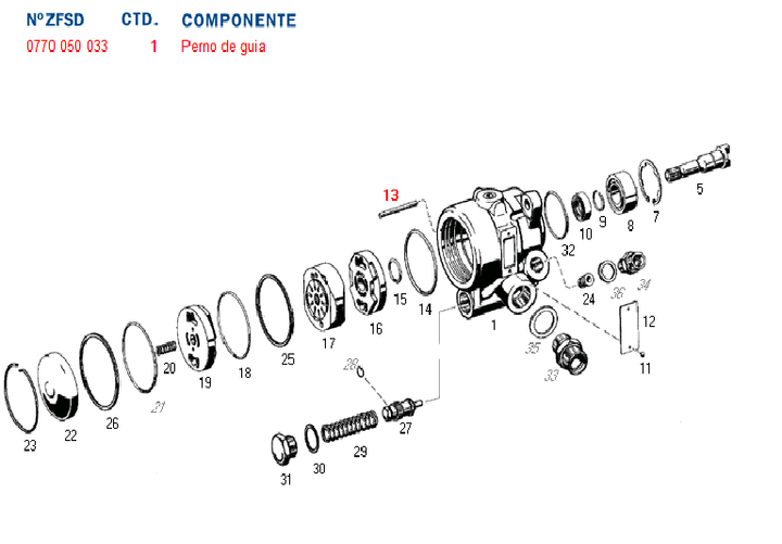 Pino bomba hidraulica guia de exentrica scania 7677 - Imagen principal
