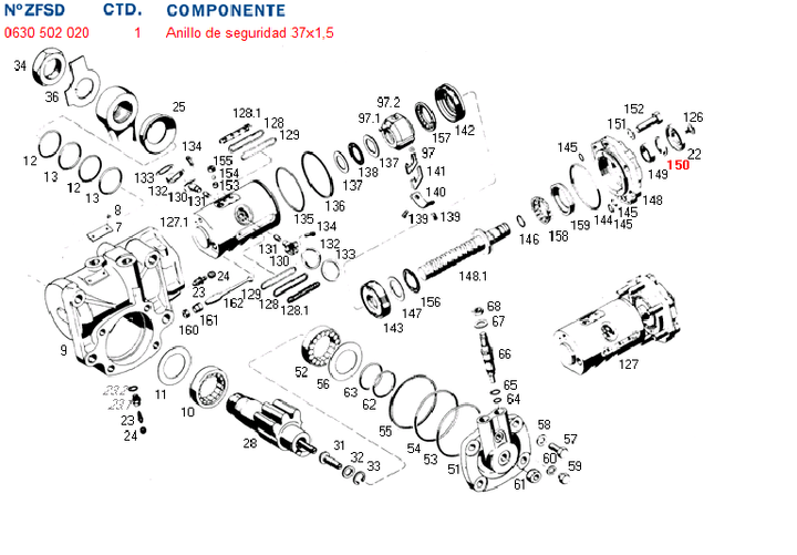 Seguro caja direccion reten de sin fin 8043/44 scania volvo - Imagen principal
