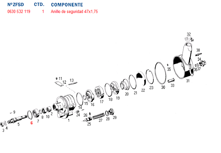Seguro bomba hidraulica de ruleman - Imagen principal