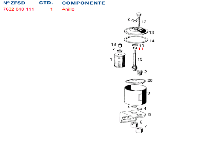 Seguro eje porta filtro -tipo m.benz- - Imagen principal