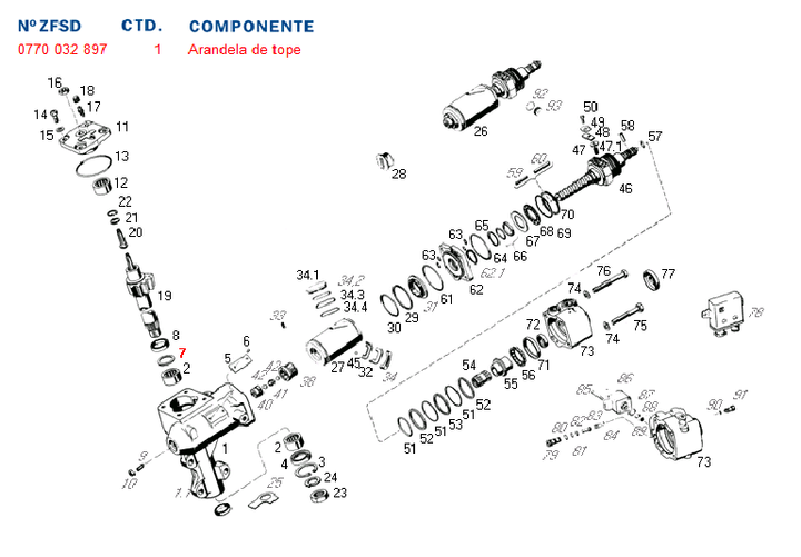 Arandela cd interna tope reten de sector 8053 gm ford - Imagen principal