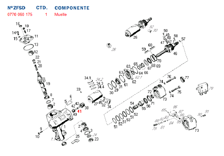 Resorte caja direccion de valvula de piston 8053 ford gm - Imagen principal