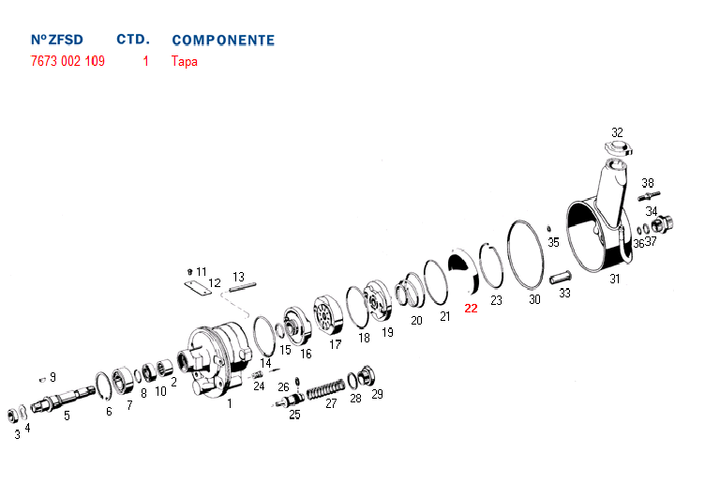 Tapa ext. bomba dir. hid. ford. chevrolet. opala. m.benz - Imagen principal