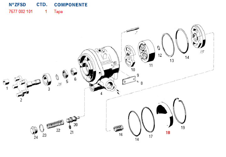 Tapa ext. bomba dir. hid. scania 7677 - Imagen principal