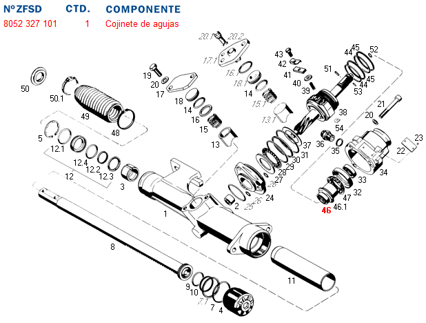 Ruleman caja direccion agujas-sin fin gm.8053 ford 8053 vw 7881 - Imagen principal