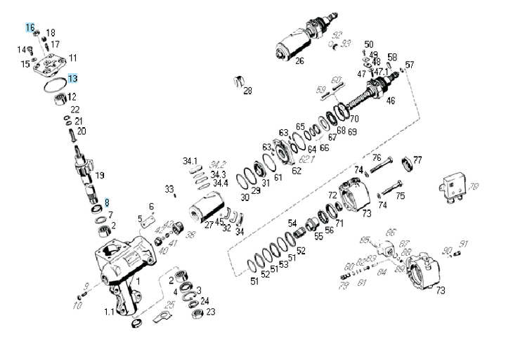 Rep caja dir hidraulica parcial eje sector gm (8053)  ant 0090/09 - Imagen principal