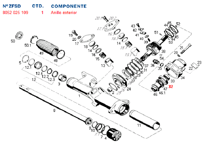 Pista ruleman de bolilllas de sin fin gm ford vw - Imagen principal