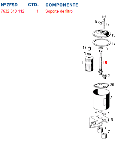 Eje porta filtro -tipo m.benz- - Imagen principal