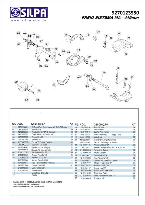 Eje disco 8" cuad. freno master galleta 9" - Vista 3