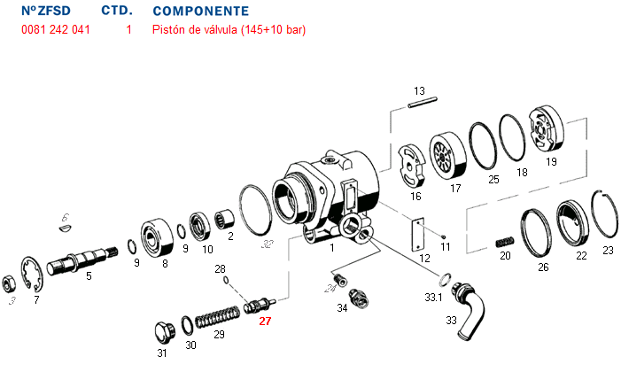 Piston bomba hidraulica valvula bomba dir. hid. 7683 - Imagen principal