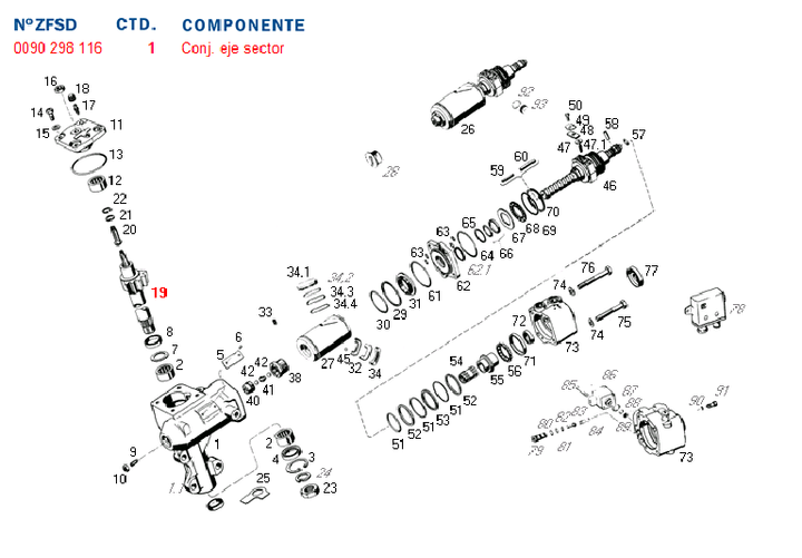 Eje sector caja direc 8053 f 1000 - Imagen principal