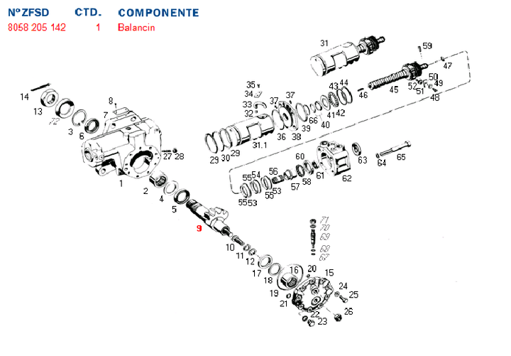 Eje sector caja direc 8058 f 7000 - Imagen principal