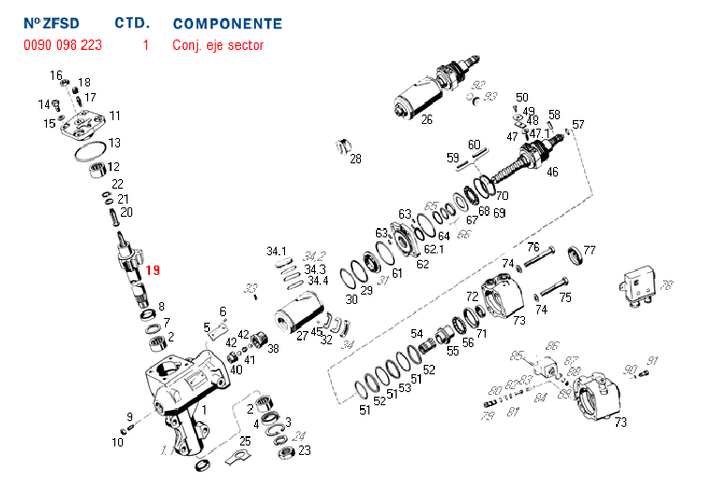 Eje sector caja direc 8053 ford f.1000 92/ac - Imagen principal