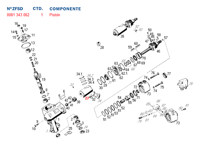 Piston caja direccion caja dir. hid. 8053 gm. - Imagen principal