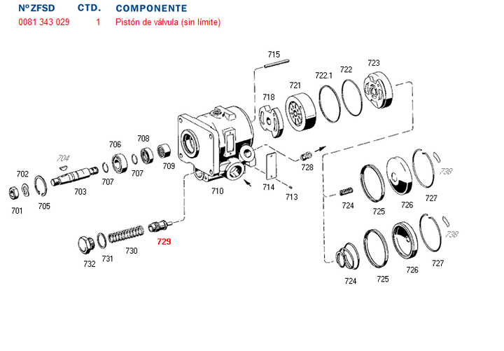 Piston bomba hidraulica valvula cerebro hidraulico cca - Imagen principal