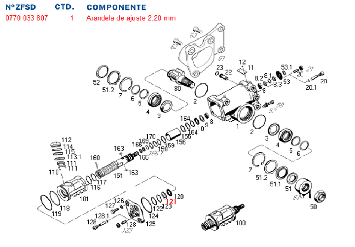 Arandela cd 25 x 39 x 2.42 caja dir. hid. 8097 - Imagen principal