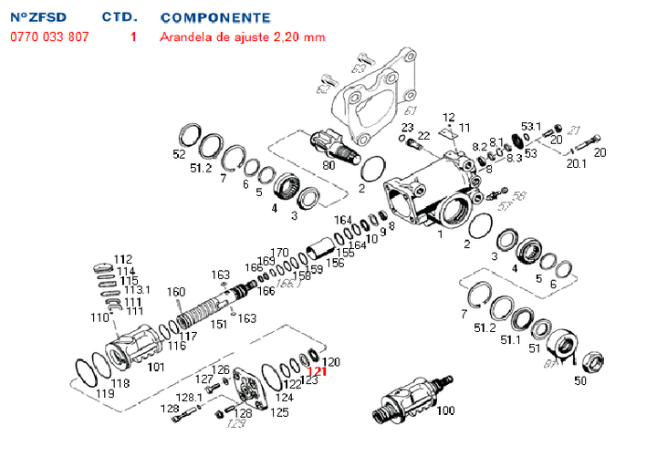 Arandela cd 25 x 39 x 2.45 caja dir. hid. 8097 - Imagen principal
