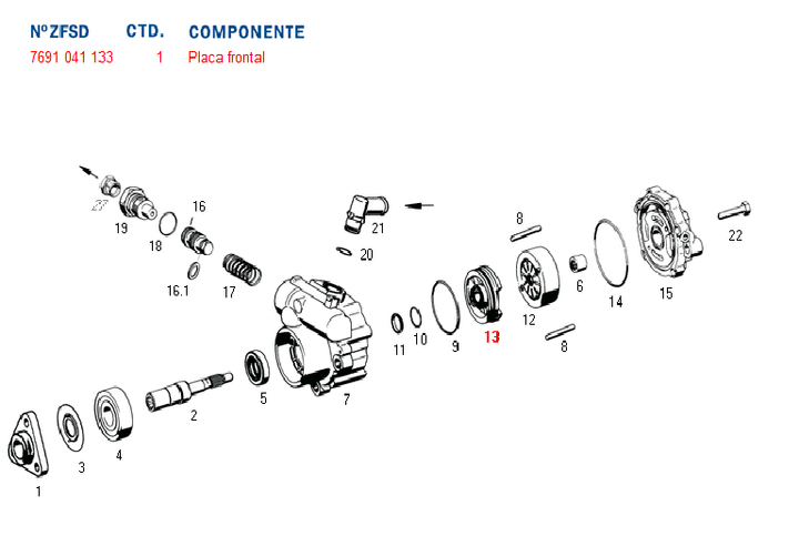 Tapa int. exentrica bomba dir. hid. 7691 - Imagen principal