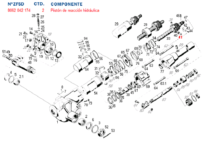 Piston caja direccion reaccion hidraulica de comando caja dir. hi - Imagen principal