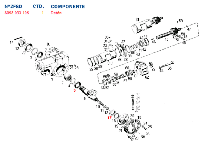 Reten goma y chapa ext. de sector caja dir. hid. 8058 - Imagen principal