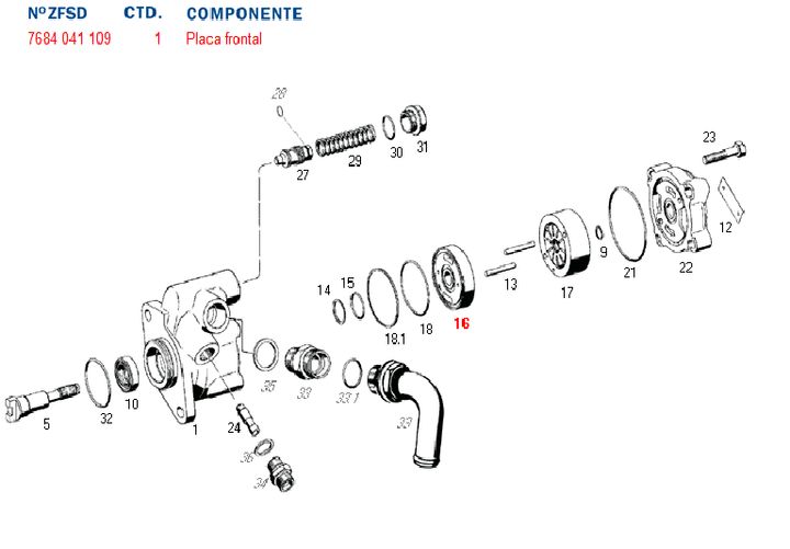 Tapa int. exentrica bomba dir. hid. vw - Imagen principal