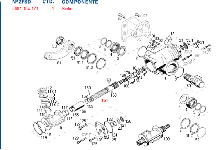Sin fin caja direccion hid. 8095 ford - Imagen principal