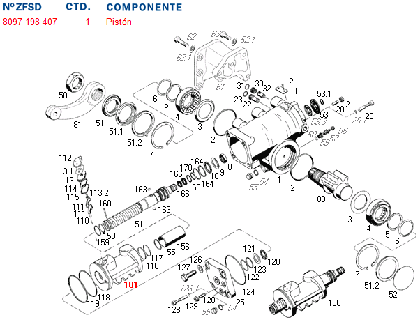 Piston caja direccion caja dir. hid. 8097 - Imagen principal