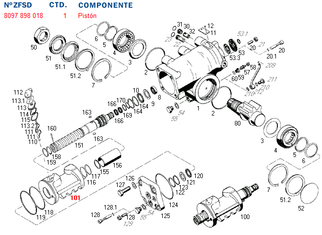Piston caja direccion caja dir. hid. 8097 - Imagen principal