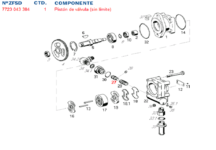 Piston bomba hidraulica valvula bomba dir. hid. fn 4 - Imagen principal