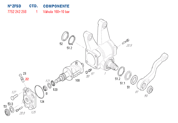 Valvula caja direccion 8095 160+10 bar - Imagen principal