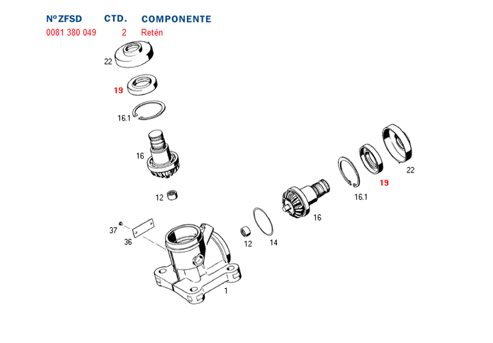 Reten goma y chapa caja angular 7860 - Imagen principal