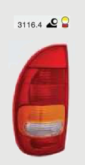 Faro trasero tricolor ambar 5 ptas. acril. der - Imagen principal