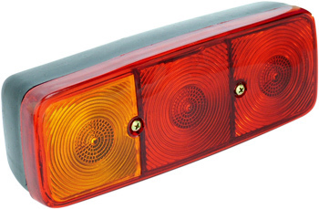 Faro trasero ambar rojo vidrio liso c/vigia plastico i/d - Imagen principal