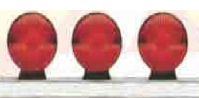 Faro 3 marias c/barra metal rojo p/golpe jgo - Imagen principal